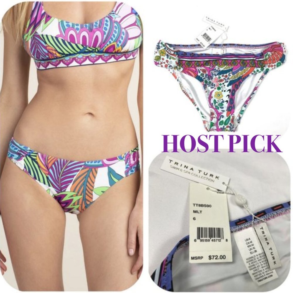 Trina Turk Paradise Plume Side-Shirred Bikini